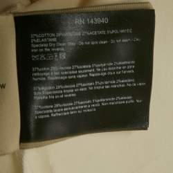 Pre Owned Roland Mouret Off White Cotton & Crepe Stretch Floral Applique Midi Dress M 