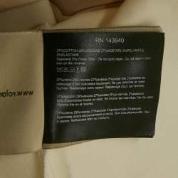 Pre Owned Roland Mouret Off White Cotton & Crepe Stretch Floral Applique Midi Dress M 