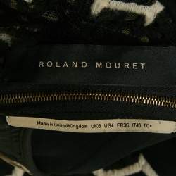 Pre Owned Roland Mouret Black Crepe Lace Detail Sleeveless Midi Dress S