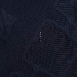 Pre Owned Roland Mouret Navy Blue Jacquard Off-Shoulder Bodycon Dress L