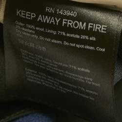 Pre Owned Roland Mouret Blue Wool Lace-Up Detail Midi Kaftan Dress M