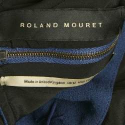 Pre Owned Roland Mouret Blue Wool Lace-Up Detail Midi Kaftan Dress M