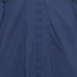 Pre Owned Roland Mouret Blue Wool Lace-Up Detail Midi Kaftan Dress M