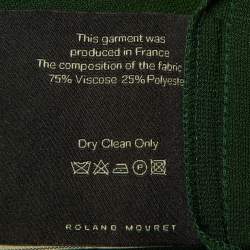 Pre Owned Roland Mouret Green Crepe Draped & Ruffled Midi Dress M