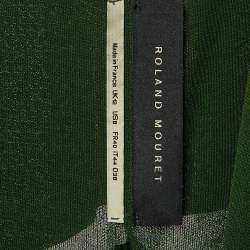 Pre Owned Roland Mouret Green Crepe Draped & Ruffled Midi Dress M