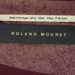 Pre Owned Roland Mouret Maroon Crepe Tie Detail Midi Dress L