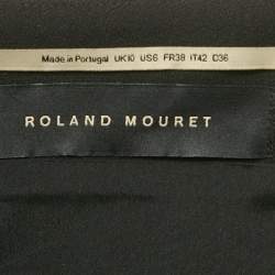 Pre Owned Roland Mouret Black Crepe Flared Sleeve Short Dress M