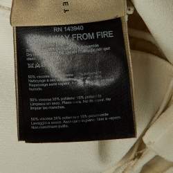 مملوكة مسبقًا بلوزة رولان موريت سمرهيل بأكمام بتفاصيل مقطعة شبكي وقطني أبيض مقاس صغير