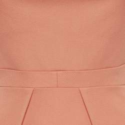 Pre Owned Roland Mouret Orange Cotton Sculpted Midi Dress S