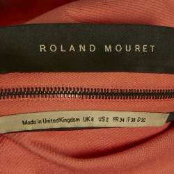 Pre Owned Roland Mouret Orange Cotton Sculpted Midi Dress S