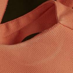 Pre Owned Roland Mouret Orange Cotton Sculpted Midi Dress S