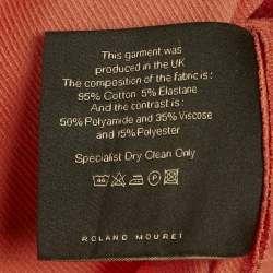 Pre Owned Roland Mouret Orange Cotton Sculpted Midi Dress S