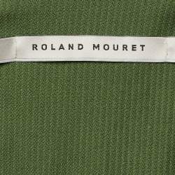 Pre Owned Roland Mouret Green Cotton Titanium Midi Dress L