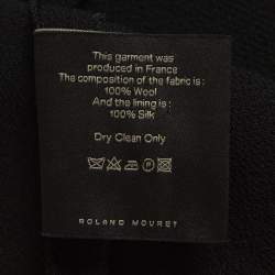 Pre Owned فستان رولان موريه كريب أسود غير متماثل ضيق مقاس صغير (إكسترا سمول)