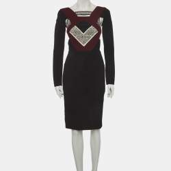 Pre Owned Roland Mouret Color Block Textured Crepe Shapur Mini Dress M