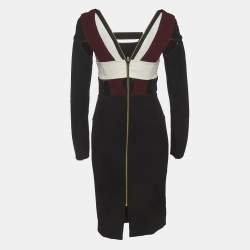 Pre Owned Roland Mouret Color Block Textured Crepe Shapur Mini Dress M