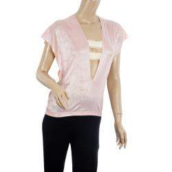 Roland Mouret Pink Metallic Stretch Top S