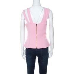 Pre Owned Roland Mouret Pink Criss-Cross Strap Detail Top L