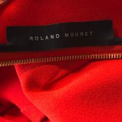 Pre Owned Roland Mouret Red Moss Crepe Stretch Peplum Top S