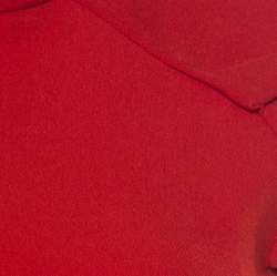Pre Owned Roland Mouret Red Moss Crepe Stretch Peplum Top S