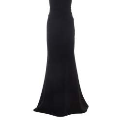 Pre Owned Roland Mouret Black Stretch Crepe Fit And Flare Aries Skirt L