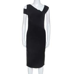 Pre Owned Roland Mouret Black Stretch Elsom Bodycon Dress M