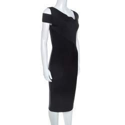 Pre Owned Roland Mouret Black Stretch Elsom Bodycon Dress M