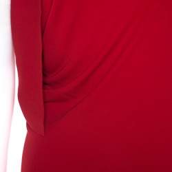 Pre Owned Roland Mouret Red Crepe Asymmetric One Shoulder Maxi Dress M