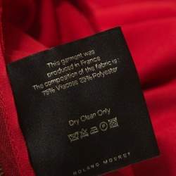 Pre Owned Roland Mouret Red Crepe Asymmetric One Shoulder Maxi Dress M