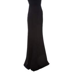 Pre Owned Roland Mouret Black Crepe Mermaid Maxi Skirt M