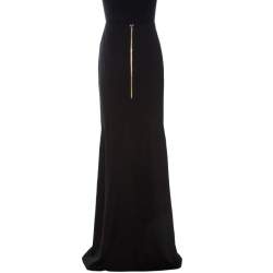 Pre Owned Roland Mouret Black Crepe Mermaid Maxi Skirt M