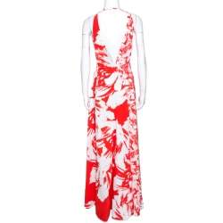 Pre Owned Roland Mouret Bicolor Berkeley Print Cloque Sleeveless Gown S
