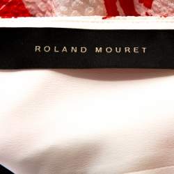 Pre Owned Roland Mouret Bicolor Berkeley Print Cloque Sleeveless Gown S