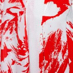 Pre Owned Roland Mouret Bicolor Berkeley Print Cloque Sleeveless Gown S