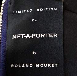 Pre Owned Roland Mouret Navy Blue Wool Crepe Sheath Dress L