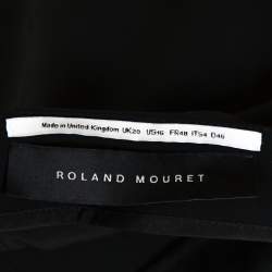 Pre Owned Roland Mouret Black Crepe Slit Detail Skirt XL 