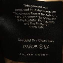 Pre Owned Roland Mouret Black Crepe & Lace Draped Harmon Dress M