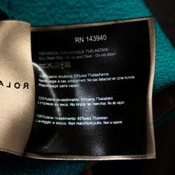 Pre Owned Roland Mouret Turquoise Blue Wool Crepe Sheath Dress L