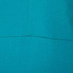 Pre Owned Roland Mouret Turquoise Blue Wool Crepe Sheath Dress L