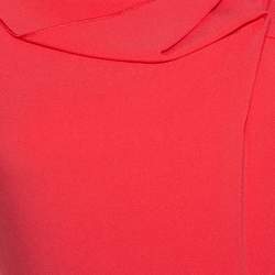 Pre Owned Roland Mouret Red Crepe Cowl Neck Knee Length Dress S