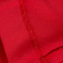 Pre Owned Roland Mouret Red Crepe Cowl Neck Knee Length Dress S