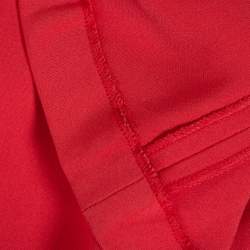 Pre Owned Roland Mouret Red Crepe Cowl Neck Knee Length Dress S