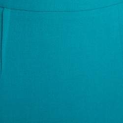 Pre Owned Roland Mouret Teal Blue Wool Crepe Arreton Pencil Skirt M