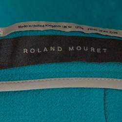 Pre Owned Roland Mouret Teal Blue Wool Crepe Arreton Pencil Skirt M