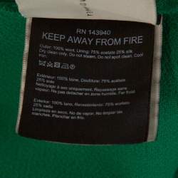 Pre Owned Roland Mouret Green Wool Crepe Fringed Asymmetric Skirt M