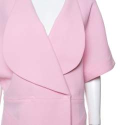 Pre Owned Roland Mouret Light Pink Wool Crepe Palmer Coat M