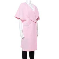 Pre Owned Roland Mouret Light Pink Wool Crepe Palmer Coat M
