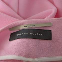 Pre Owned Roland Mouret Light Pink Wool Crepe Palmer Coat M
