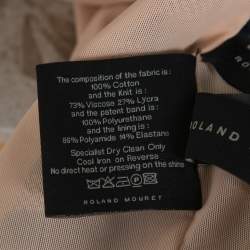 Roland Mouret Monochrome Striped Cotton Basketweave Layan Dress M