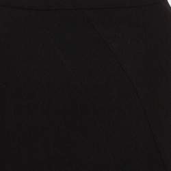 Pre Owned Roland Mouret Black Wool Paneled Flared Midi Skirt M